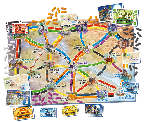 Ticket to Ride Ghost Train game setup
