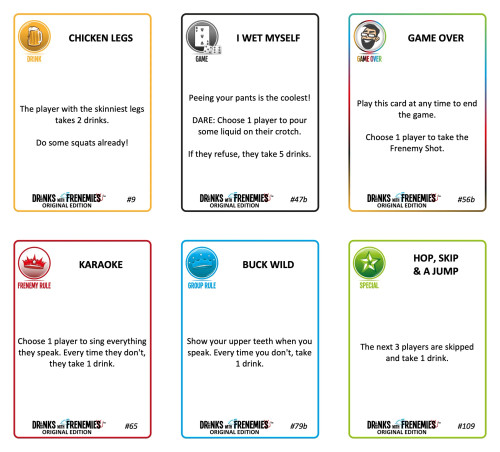 Drinks with Frenemies Original Edition example cards