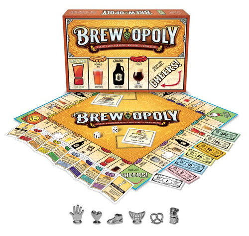 Brew-opoly game box and components, 2024 art update