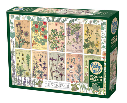 Botanicals by Verneuil ten botanical illustrations with names puzzle box