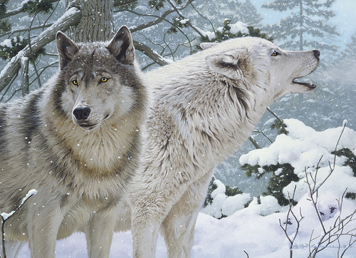 Breath of Winter pair of wolves puzzle image