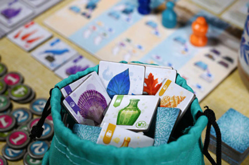 Closeup of the overflowing tile bag