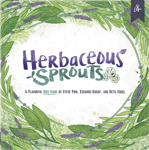 Herbaceous Sprouts cover art featuring swirling herb plants surrounding the game title