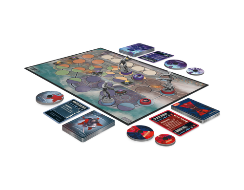 Unmatched Marvel For King and Country gameplay, including boards, miniatures and cards