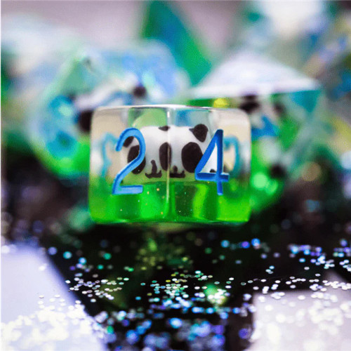 Close up of Panda six-sided die
