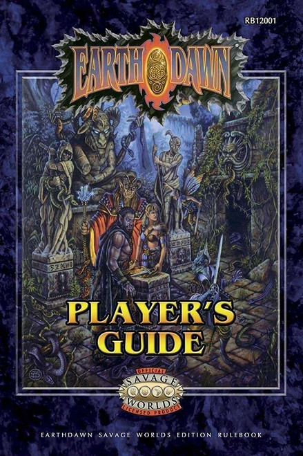 Earthdawn Players Guide for Savage Worlds cover, featuring four fantasy characters in a dungeon overgrown with vines