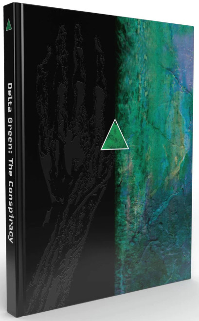 Delta Green: The Conspiracy book cover featuring a green triangle on a split field of black and green.