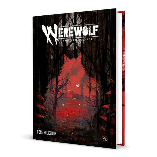 Werewolf the Apocalypse 5th Edition Core Rulebook cover, depicting a city within an outline of a werewolf