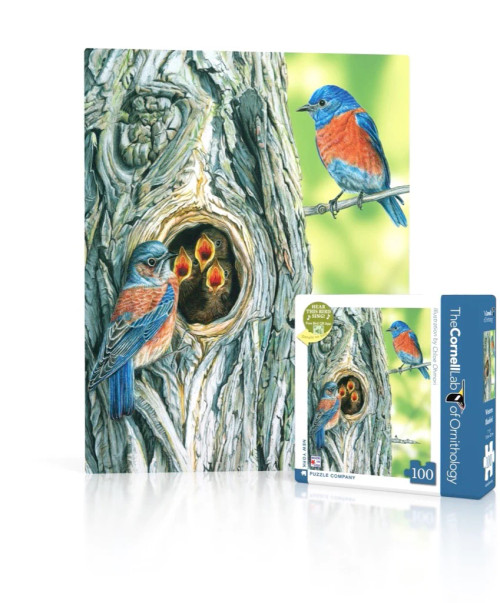 Western Bluebird MINI 100pc front of puzzle box