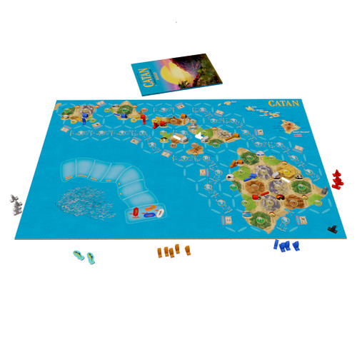 Catan Hawai'i gameplay, featuring a board and tokens