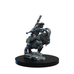 Miniature riding a horned beast