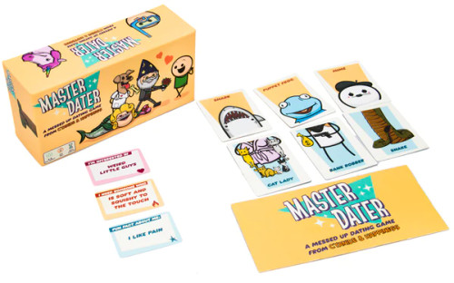 Master Dater gameplay, featuring three head/body combinations and three weird interest cards