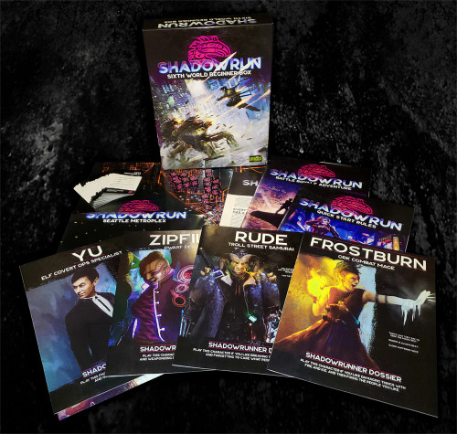 Shadowrun Sixth World Beginner Box contents