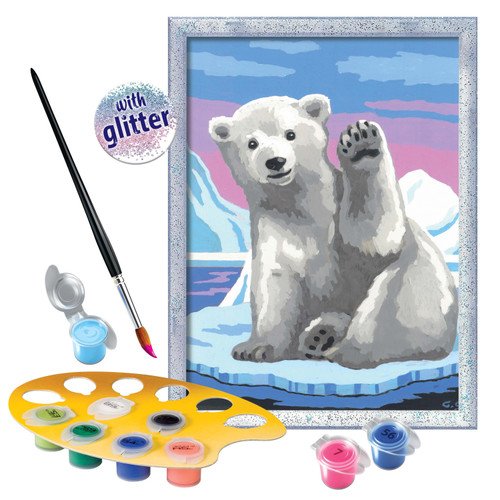 CreArt Pawsome Polar Bear completed painting and included supplies