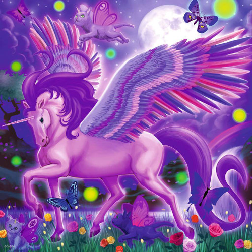 Mythical Majesty puzzle image depicting a purple winged unicorn