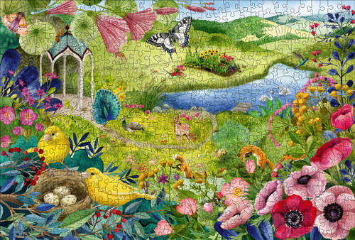 Nature Garden completed puzzle image with piece outlines