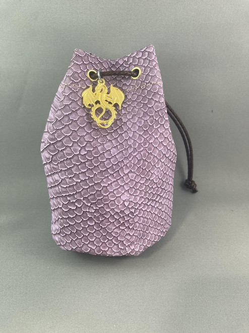 Purple scale-textured dice bag