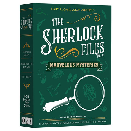 Sherlock Files Volume 5, Marvelous Mysteries box, depicting a magnifying glass examining a fingerprint