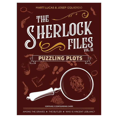 Sherlock Files 3: Puzzling Plots box cover, depicting a magnifying glass examining a fingerprint