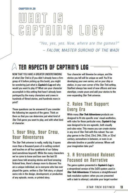 Captains Log inner page summarizing gameplay