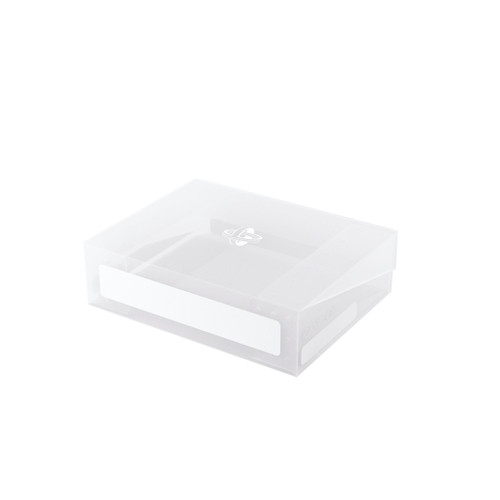 Token Holder with lid closed showing writable label area