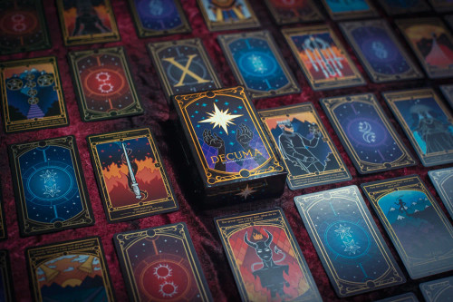 Decuma box and cards laid out