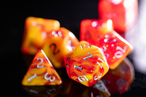 Fireball Char scented dice, full set