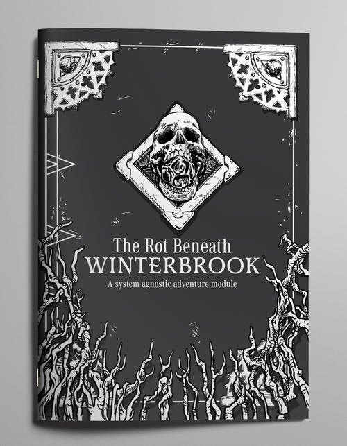 Greyscale cover with a skull with a dice in its mouth 