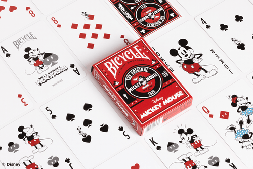 Cards fanned out displaying traditional Mickey in various poses
