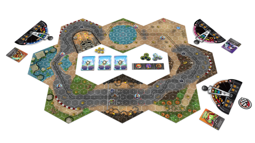 Tiles arranged to create a track