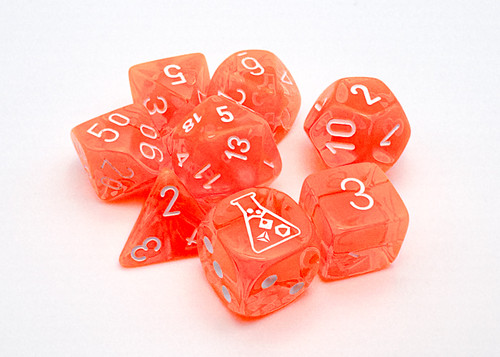 Orange and white dice set