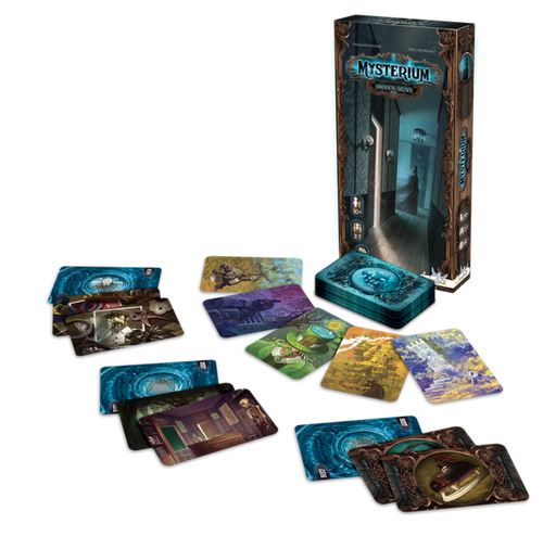 Mysterium: Hidden Signs with cards fanned out around the box front