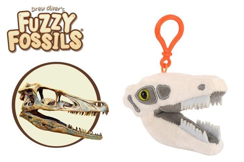 the keychain skull profile, next to a picture of an actual Velociraptor skull. 