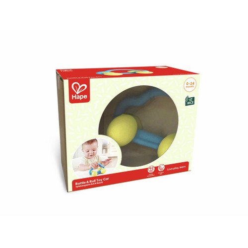 Red and cream colored packaging with a window to the product within
