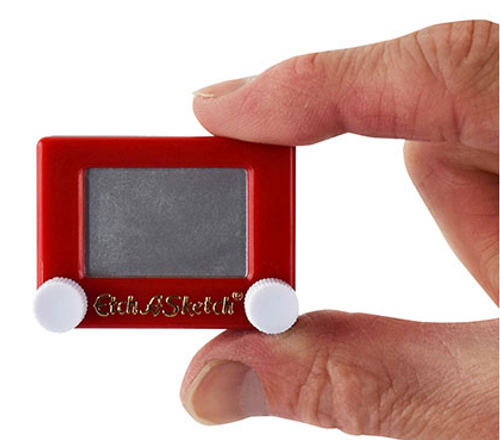 World's Smallest Etch-a-Sketch to scale