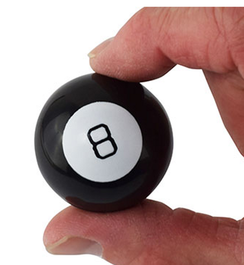 World's Smallest Magic 8 Ball to scale