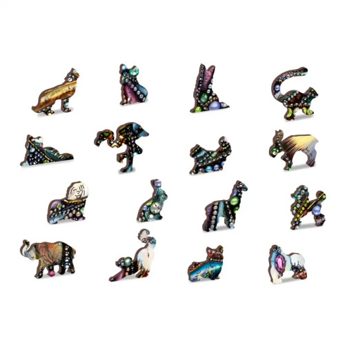 The Jeweled Cat wooden puzzle whimsy pieces