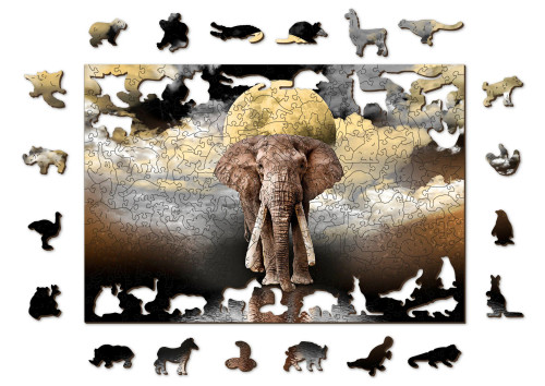 Elephant Dreams wooden puzzle with whimsy pieces