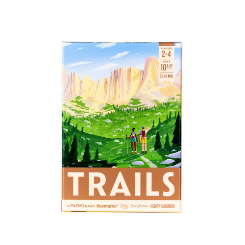 Game box cover featuring a trail in the wilderness (*Featuring art from the Fifty-Nine Parks Print Series) 