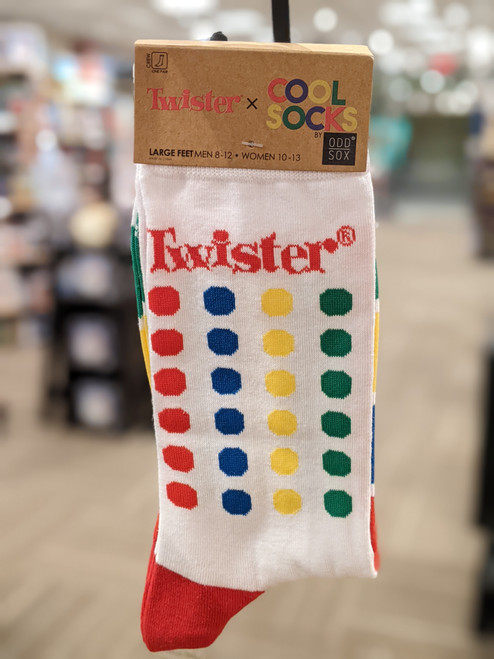 Twister dots socks on a hangar