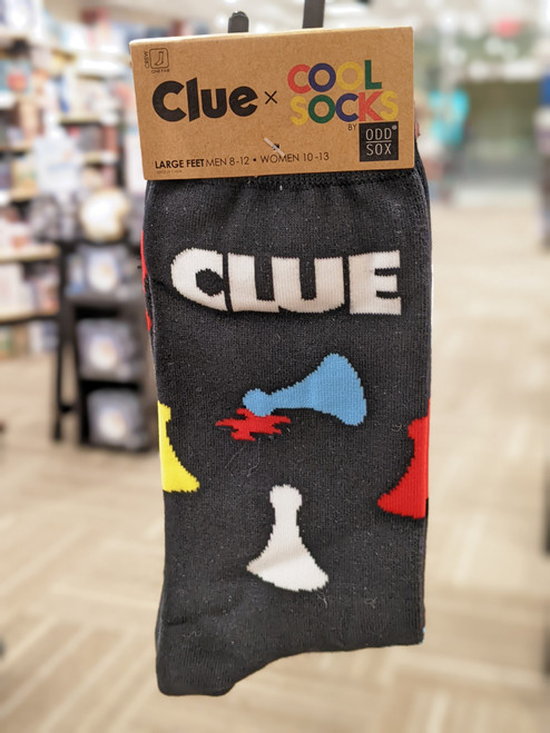 Clue game piece graphic socks on a hangar