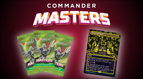 Commander Masters Booster Packs and Neon Ink promo of Cavern of Souls