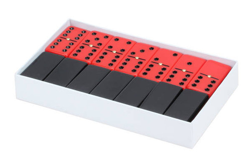 Double Six Black & Red Acrylic Spinner 2-Tone Dominoes