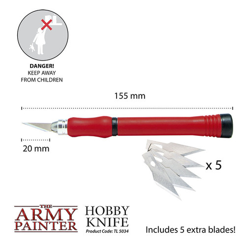 The Hobby Knife with dimensions 
