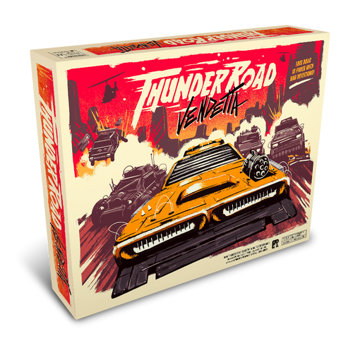 Game box cover featuring racing yellow car with red background