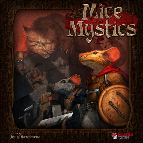 Mice and Mystics front cover featuring a cat breaching a wall with mice warriors