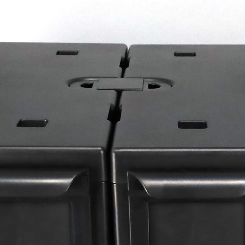 Close-up of tabs that join multiple card catalogs together