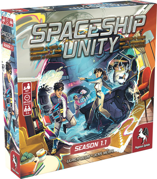 Spaceship Unity Season 1.1 game box, depicting an animated space crew responding to emergencies