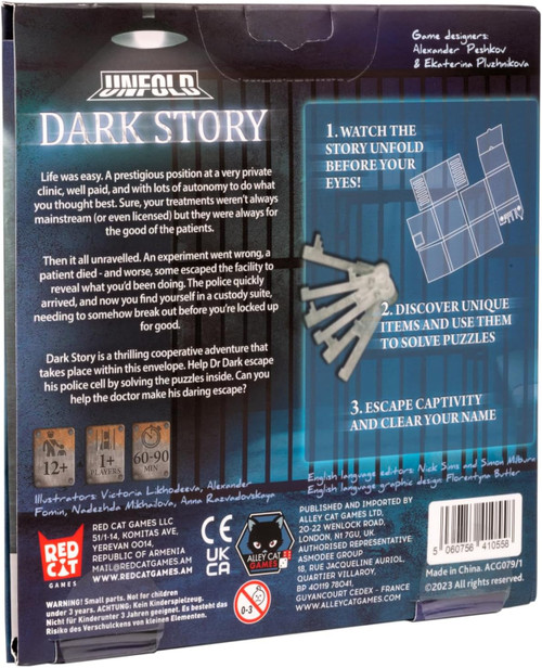 Back of game packaging with simplified instructions 