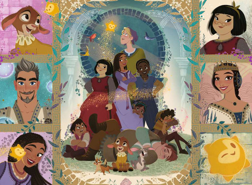 Disney Wish puzzle image, depicting a collage of characters from the movie Wish